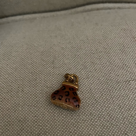 Italian 14K Gold Enamel Leopard, Animal Print Handbag Purse Pendant Charm New - Picture 2 of 6